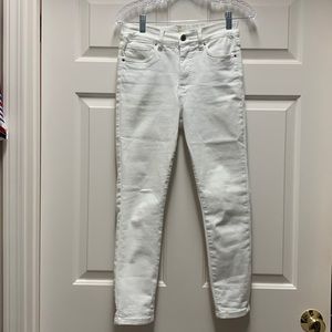 Grace & Lace white denim jeans full length or ankle small elastic back waist